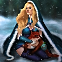 Fantasy Girl with Fox