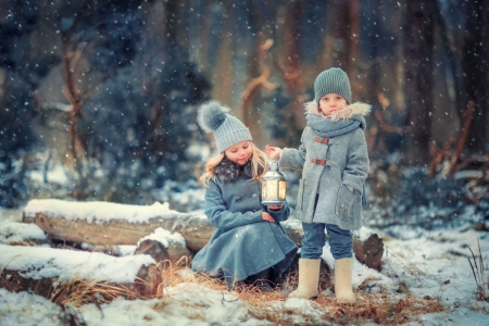 â™¥ - winter, girl, boy, blue