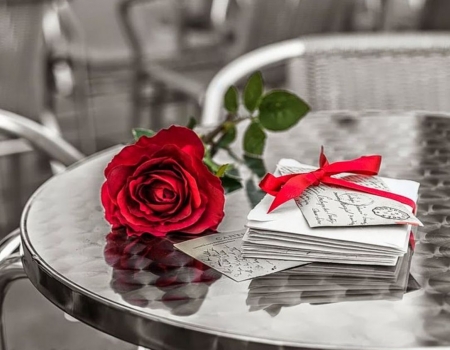 ♥ - letters, rose, flower, red