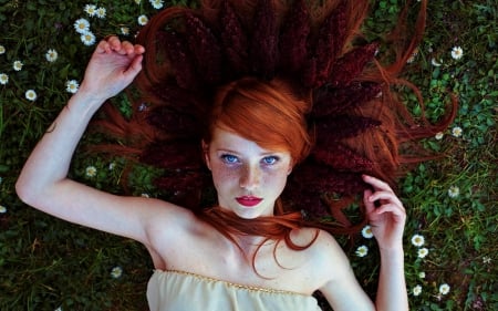 Redhead Beauty - lying, redhead, woman, model