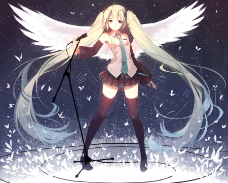 Angel miku - long hair, hatsune, miku, angel