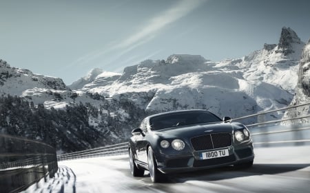 bentley continental gt - bentley, contintental, british, mountain