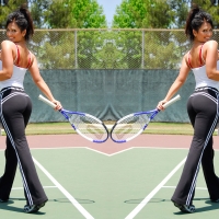 Denise Milani playing tennis Wimbledon?