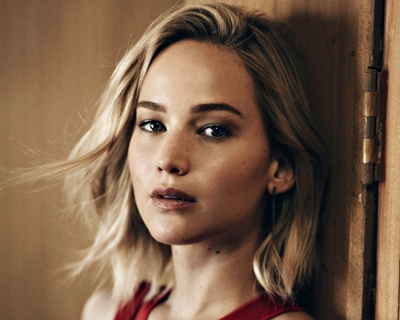 Jennifer Lawrence - woman, face, actress, jennifer lawrence, girl, red, blonde