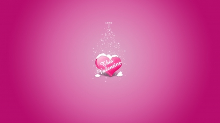 Happy Valentine's Day - minimalism, pink, valentine, heart