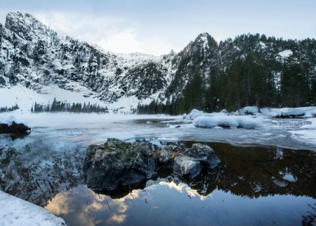 Heather Lake - lake, winter, cool, fun, nature