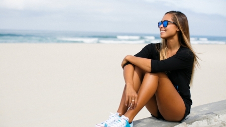 Pretty - pretty, girl, sea, smile