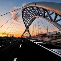 bridge at sunset