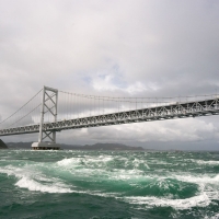 whirling waves under the bridge