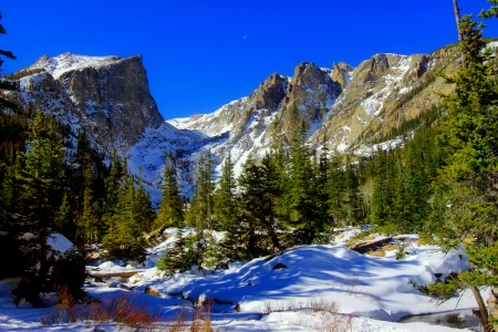 Winter landscape - sky, landscape, hills, trees, snow, beautiful, winter