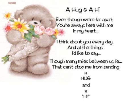 HUG-HI - HELLO, FRIEND, QUOTE, HUG, MESSAGE