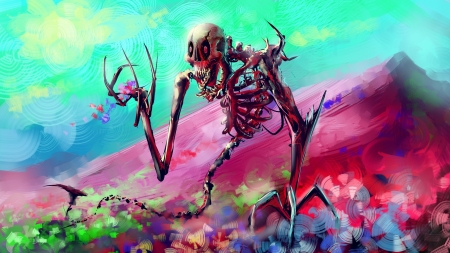 Dead Land - skeleton, fantasy, art, bones