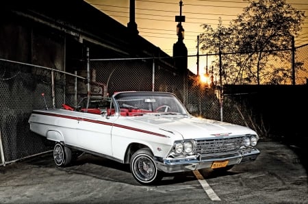 1962-Chevrolet-Impala-Convertible - lowrider, white, classic, gm