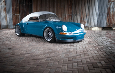 Terror-Garage-Speedster--Porsche - sports car, porsche, white top, blue