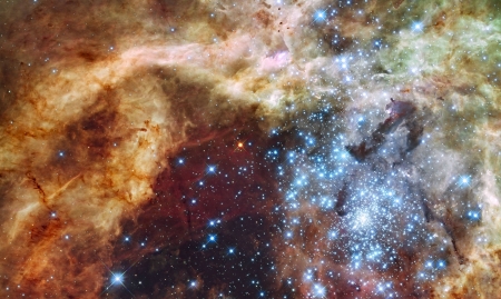 Star Cluster R136 Bursts Out - fun, stars, cool, galaxies, space