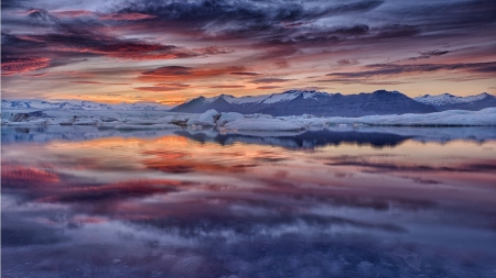 Glacier Ocean Sky Reflection - nature, sky, ocean, reflection, glacier