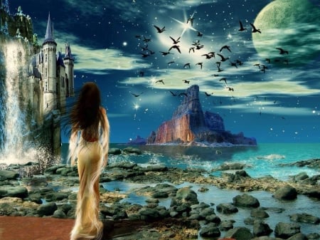 fantasy art - abstract, fantasy, art, woman