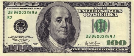 One Hundred Dollar (4K) - benjamin franklin, note, currency, 4k, one hundred dollar, us, usa