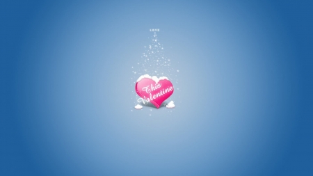 Happy Valentine's Day! - minimalism, pink, valentine, heart, blue