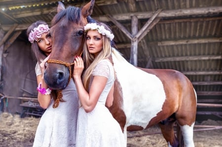 Cowgirls - animal, woman, horse, model