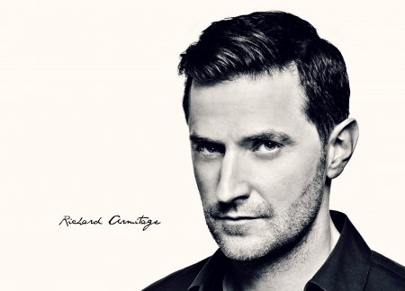 Richard Armitage - white, male, man, richard armitage, actor, bw, black