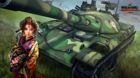 Girls in World of Tanks - girls, tanks, models, war, world