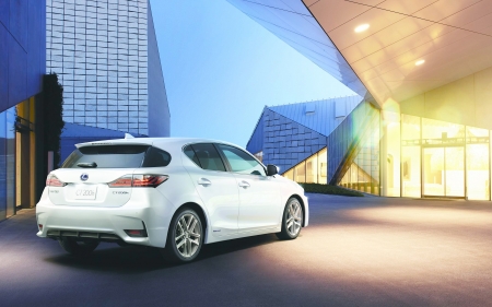 lexus ct 200h - wagon, lexus, car, building