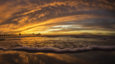 Beach Sunset - sunset, nature, beach, sun