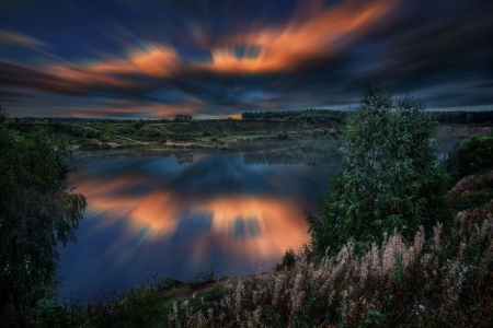 n the forest lake - beauty, lake, forest, nature