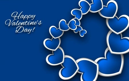 Happy Valentine's Day - Happy Valentines Day, heart, blue, Valentines Day, Valentines, hearts