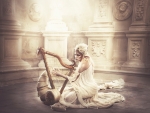 Lovely Girl with Harp