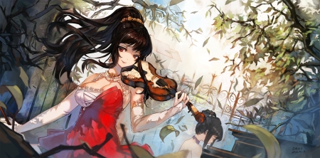 Cute Girl - anime, violin, cute, girl