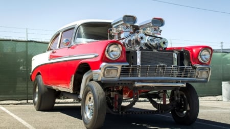 Double Blown 56 Gasser - white, bowtie, gm, red, classic