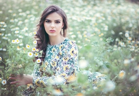 Lovely Face - flowers, face, woman, model