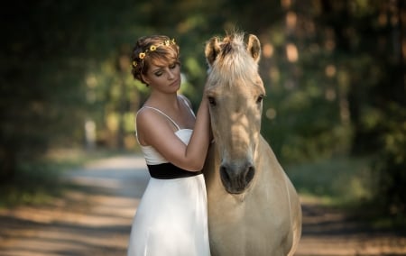 Lovely Day - horse, animal, woman, model