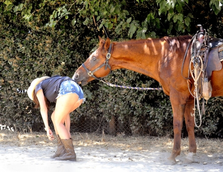 Ouch! - women, fun, female, boots, hats, fashion, models, brunettes, western, girls, cowgirls, style, outdoors, horses