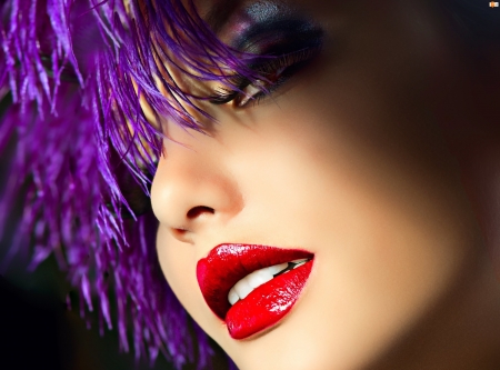 Beauty - face, red, purple, beauty, model, girl, anna subbotina, hat, lips, woman