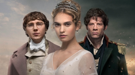 War and Peace ( 2016- ) - andrei bolkonsky, woman, james norton, actress, people, girl, pierre bezukhov, lily james, tv series, paul dano 	paul dano, natasha rostova, paul dano, man, actor, war and peace