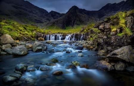 Highland - cascades, mountain, highland, stream, brook, rocks, creek, beautiful, stones