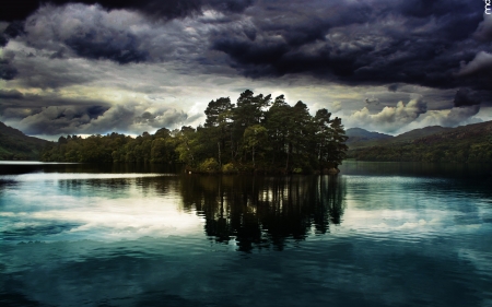 Lake - nature, lake, trees, reflection