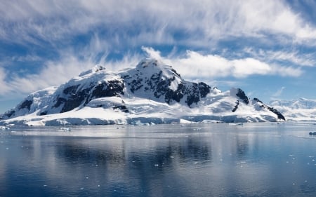 Ice Mountain - lake, nature, ice, mountain