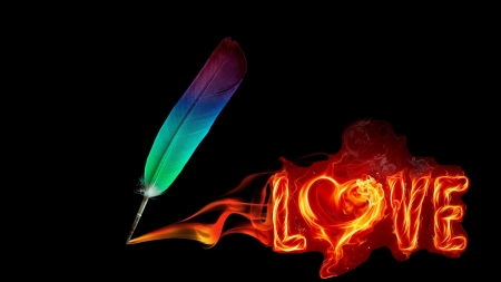 LOVE - fire, heart, photoshop, love, ladies