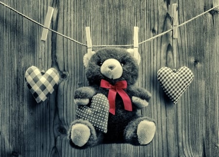 ღ - valentines day, teddy bear, with love, love, toy, hearts