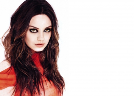 Mila Kunis - white, woman, actress, girl, red, mila kunis