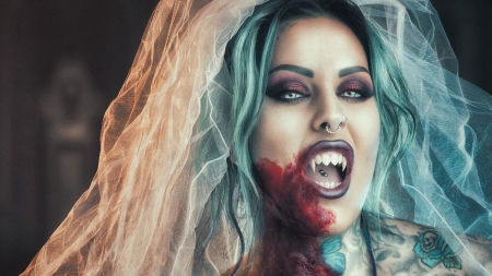 Vampire - vampire, bride, face, woman