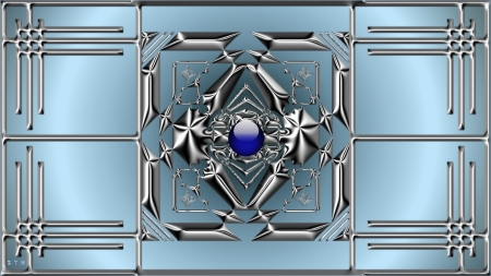 Art Deco once Blue - art deco wallpaper, blue art deco, art deco, art deco background