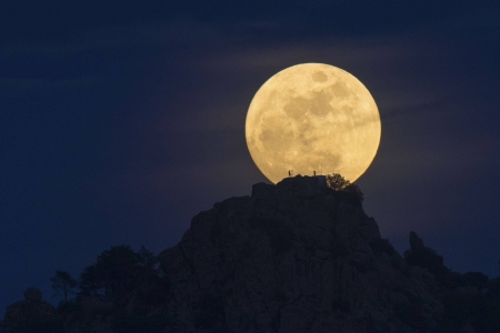 full moon - nature, fun, moon, cool, mountain, space