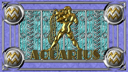 Art Deco Aquarius Wallpaper - Art Deco Wallpaper, Astrology wallpaper, Astrology, Aquarius wallpaer, Zodiac, Zodiac Wallpaper