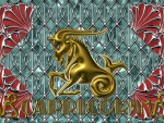 Art Deco- Capricorn - Zodiac-Wallpaper