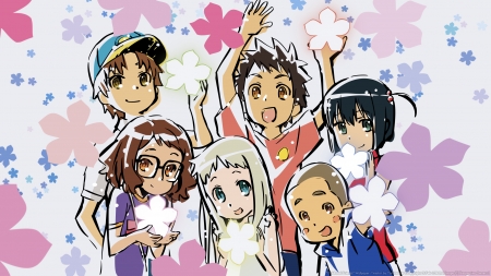 Childhood Friends - anohana, menma, jinta, tannhauser, vector